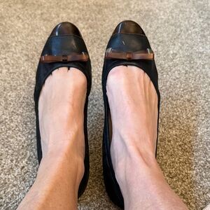 Casadei Elegant Black and Brown Women's Flats size 9